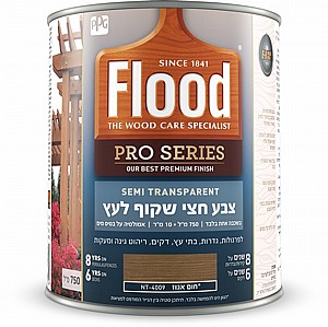 צבע לעץ חצי שקוף על בסיס מים - בשכבה אחת בלבד פלאד??חום אגוז NT-4031??רבע גלון 946 מ"ל Flood Semi Transparent Pro Series צבע לעץ חצי שקוף על בסיס מים - בשכבה אחת בלבד פלאד??חום אגוז NT-4031??רבע גלון 946 מ"ל Flood Semi Transparent Pro Series