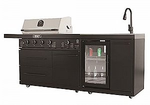 מטבח חוץ שחור מט הכולל משטח עבודה עליון sintered stone + ברז כיור מקרר 65 ליטר Z GRILLS SPORTY 4 מטבח חוץ שחור מט הכולל משטח עבודה עליון sintered stone + ברז כיור מקרר 65 ליטר Z GRILLS SPORTY 4