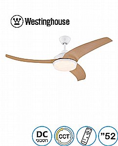 מאוורר תקרה Valeria CCT "52 ולריה WESTINGHOUSE לבן כנפיים דמוי עץ אלון מאוורר תקרה Valeria CCT "52 ולריה WESTINGHOUSE לבן כנפיים דמוי עץ אלון