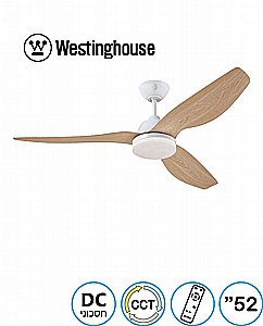 מאוורר תקרה מגנוליה 52" WESTINGHOUSE CCT Magnolia לבן כנפיים דמוי עץ אלון מאוורר תקרה מגנוליה 52" WESTINGHOUSE CCT Magnolia לבן כנפיים דמוי עץ אלון