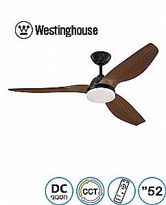 מאוורר תקרה מגנוליה 52" WESTINGHOUSE CCT Magnolia שחור כנפיים דמוי עץ מהגוני מאוורר תקרה מגנוליה 52" WESTINGHOUSE CCT Magnolia שחור כנפיים דמוי עץ מהגוני