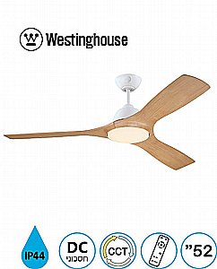 מאוורר תקרה 52" JESSICA ג'סיקה WESTINGHOUSE IP44 לבן כנפיים דמוי עץ אלון מאוורר תקרה 52" JESSICA ג'סיקה WESTINGHOUSE IP44 לבן כנפיים דמוי עץ אלון