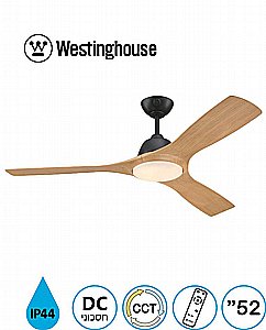 מאוורר תקרה 52" JESSICA ג'סיקה WESTINGHOUSE IP44 שחור עם כנפיים דמוי עץ אלון מאוורר תקרה 52" JESSICA ג'סיקה WESTINGHOUSE IP44 שחור עם כנפיים דמוי עץ אלון