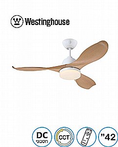 מאוורר תקרה 42" ERICA אריקה WESTINGHOUSE לבן כנפיים דמוי עץ אלון מאוורר תקרה 42" ERICA אריקה WESTINGHOUSE לבן כנפיים דמוי עץ אלון
