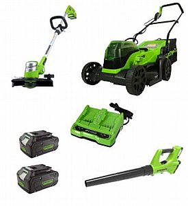 דיל HOMEY מפוח עלים 24V + קוצץ קנטים (“12) 24V דגם Deluxe + מכסחת דשא 36 ס”מ 48V (2X24V) עם 2 סוללות 4Ah ומטען Dual Port 4A מבית greenworks 24V דיל HOMEY מפוח עלים 24V + קוצץ קנטים (“12) 24V דגם Deluxe + מכסחת דשא 36 ס”מ 48V (2X24V) עם 2 סוללות 4Ah ומטען Dual Port 4A מבית greenworks 24V