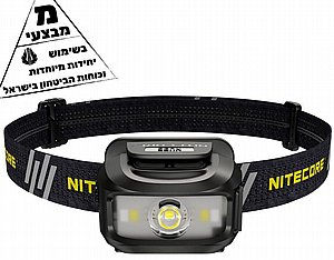 פנס ראש 460 לומן NU35 נטען USB + סוללות AAA נייטקור Nitecore פנס ראש 460 לומן NU35 נטען USB + סוללות AAA נייטקור Nitecore
